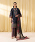 Unstitched Women's Black Textured Lawn 3 Piece Suit